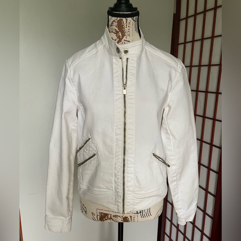 Banana Republic Women's White Denim Jacket, Size M